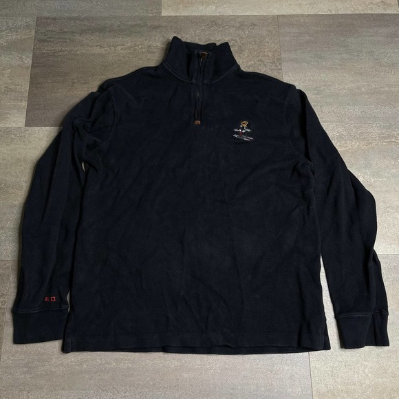 SOLD Polo Ralph Lauren Bear 1/2 Zip Pullover Med - Picture 1 of 3